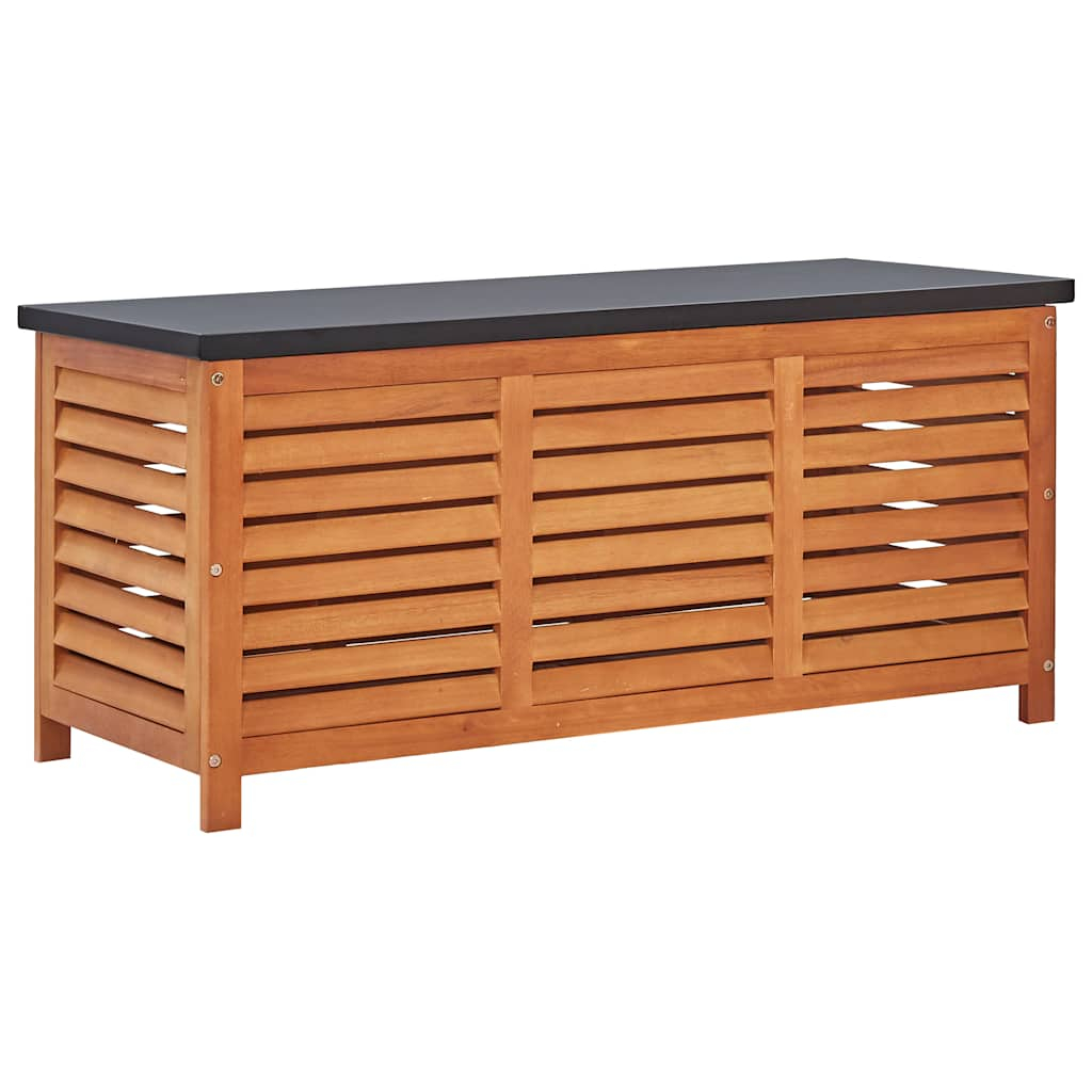 vidaXL caja de almacenaje jardín madera maciza eucalipto 117x50x55 cm