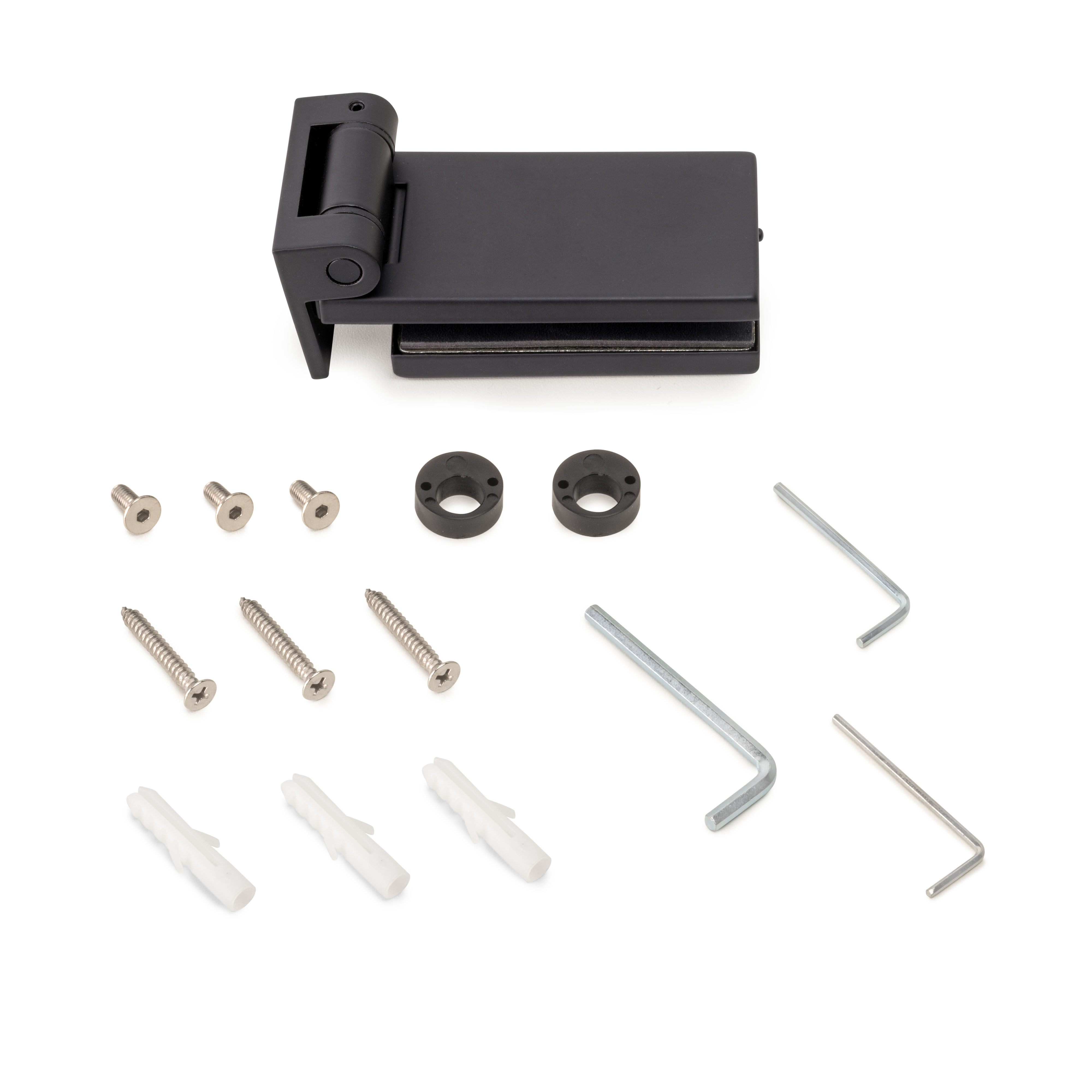 Bisagra para puerta de cristal con pala de