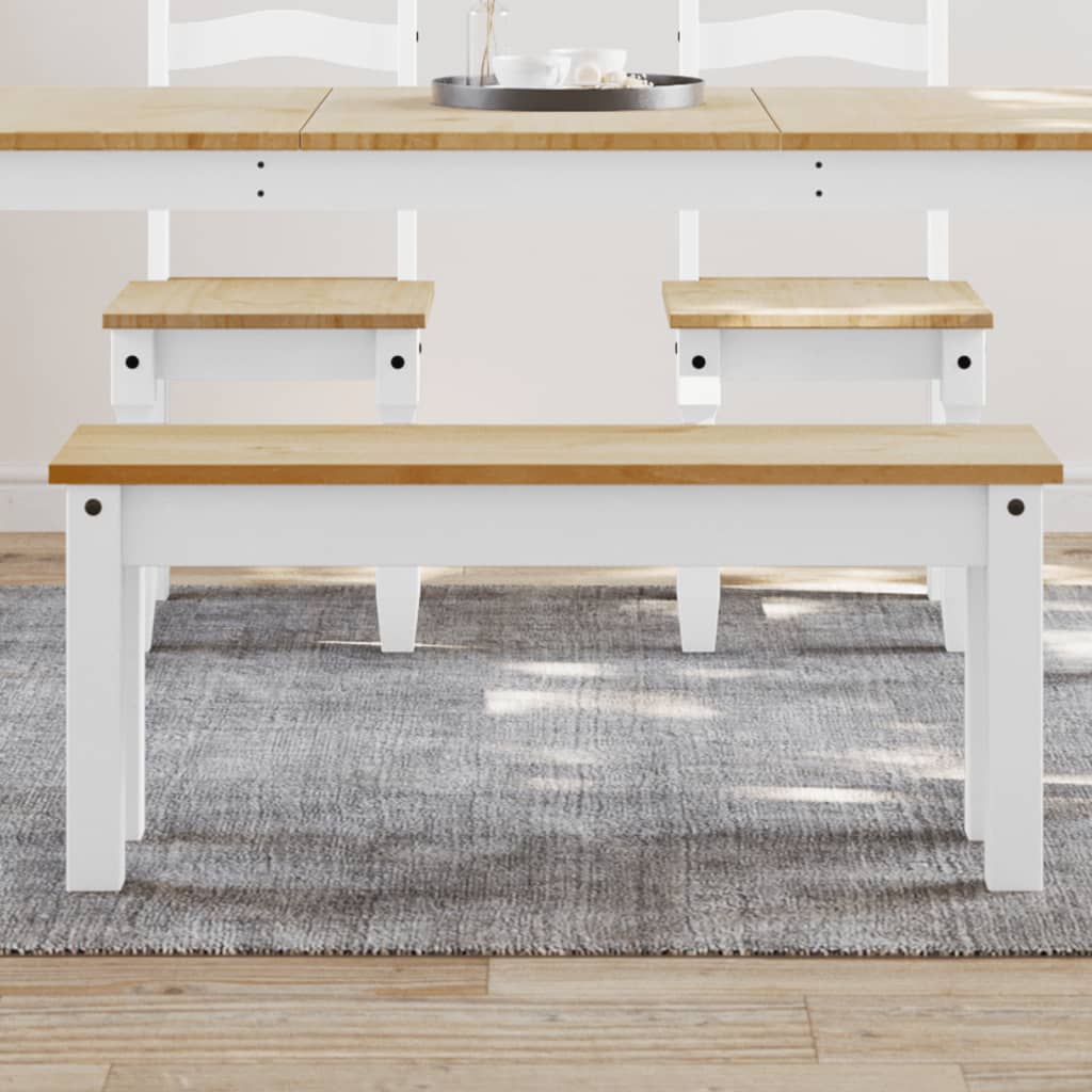 Banco de comedor panama madera maciza pino blanco 105x30x45 cm oif542076