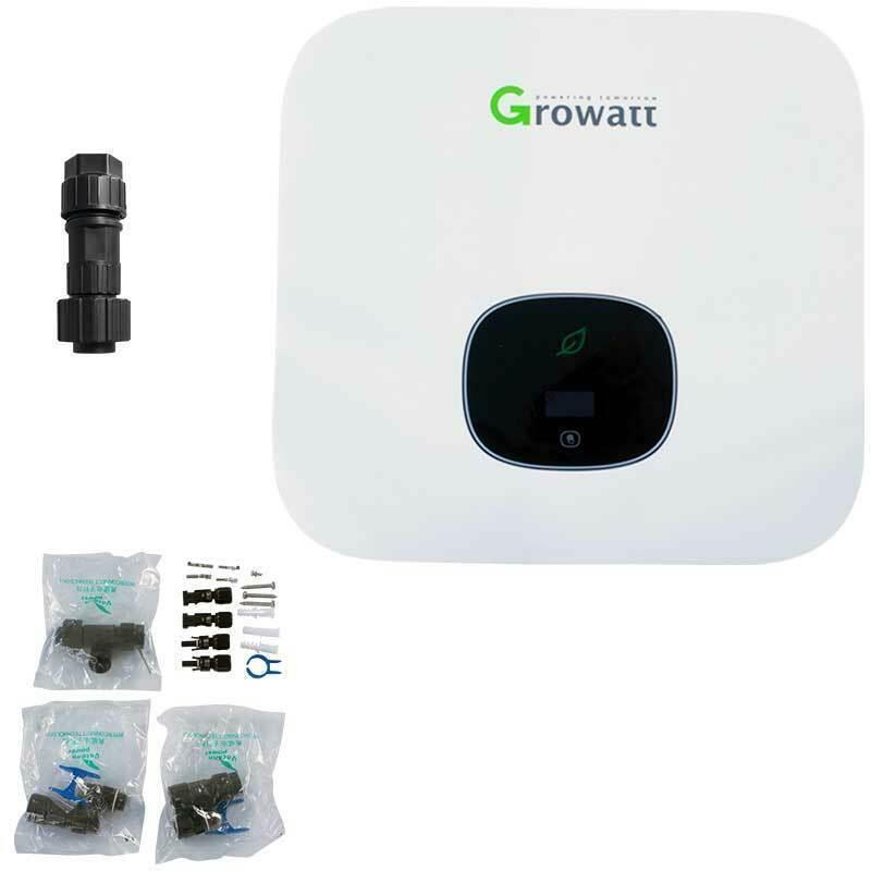 Kit inversor híbrido growatt min 4600tl-xh-vatimetro