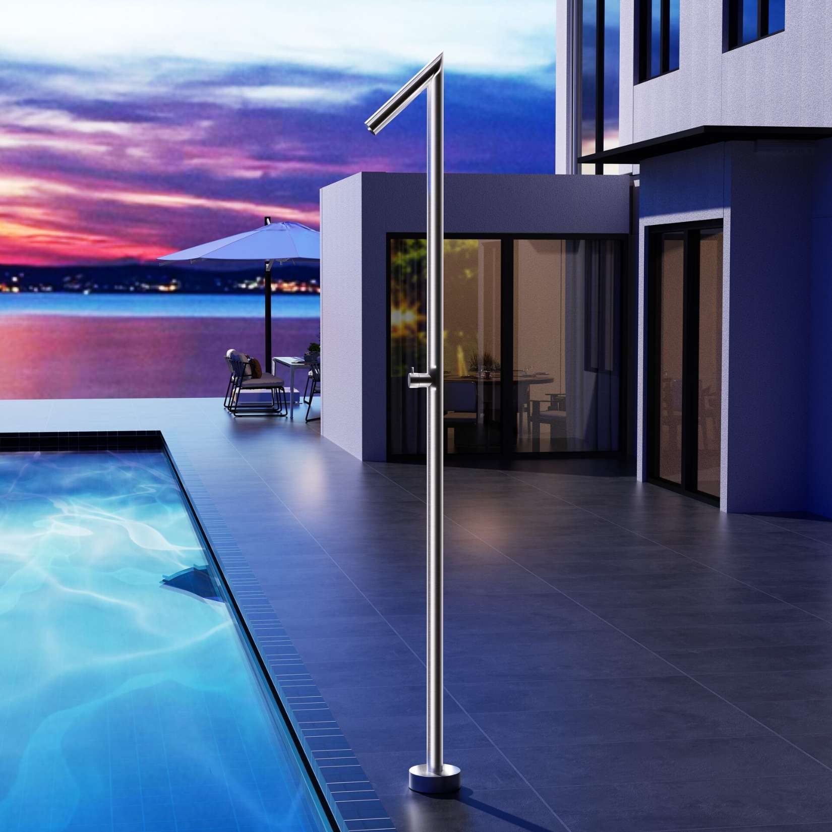 Ducha de piscina oklhaoma en acero inox | poolimex