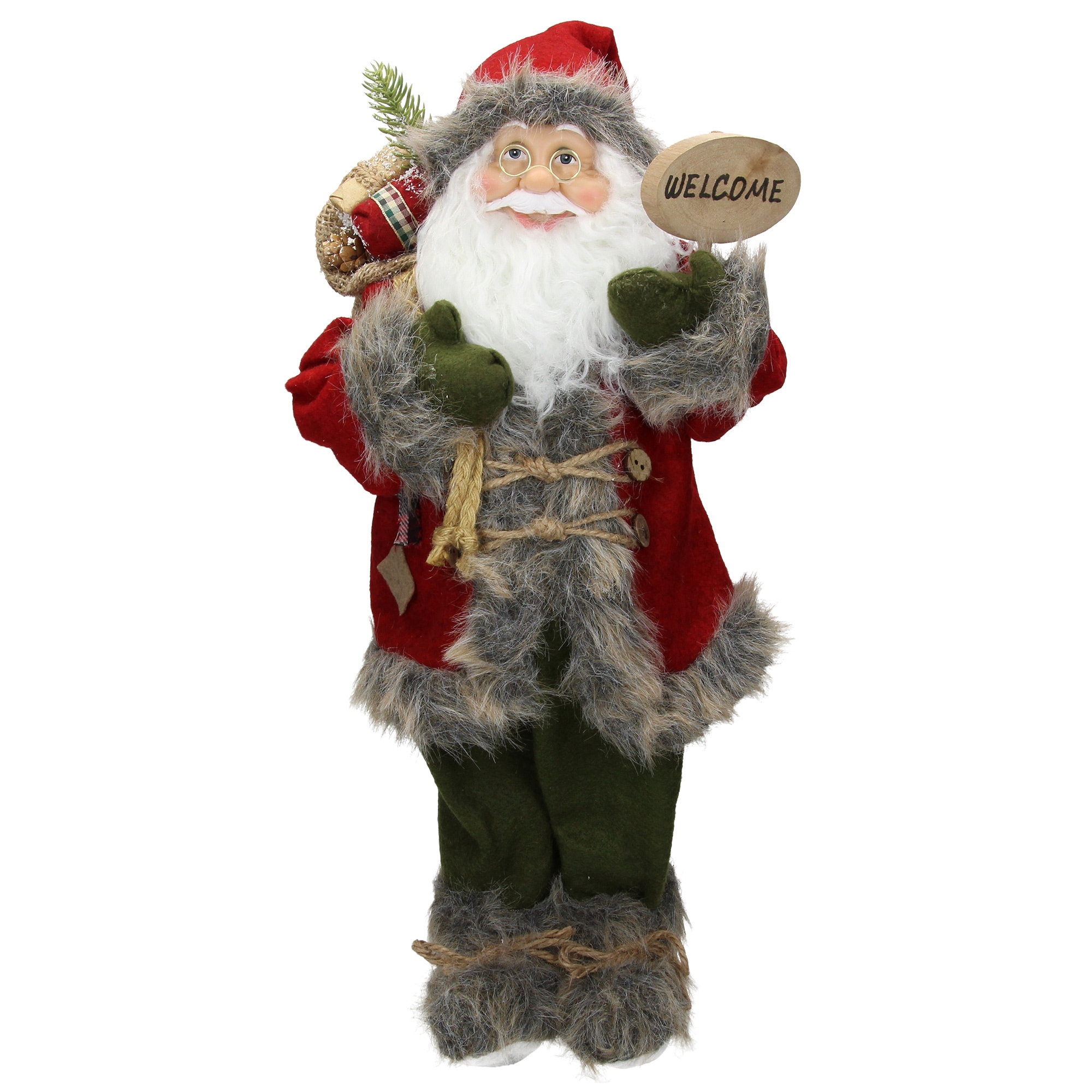 Figura papá noel de poliresina 22x14x47 cm rojo ecd germany