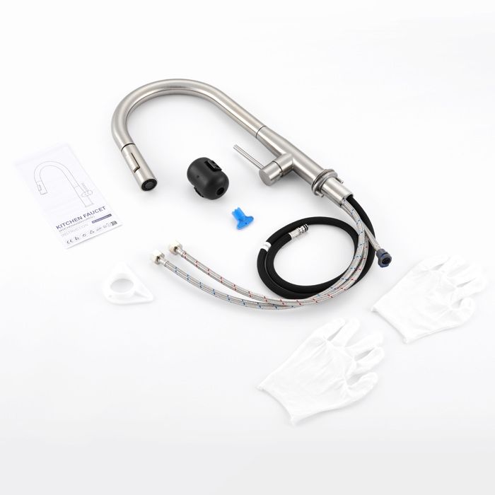 Grifo de cocina de acero inoxidable con rociador extraíble - mezclador de c