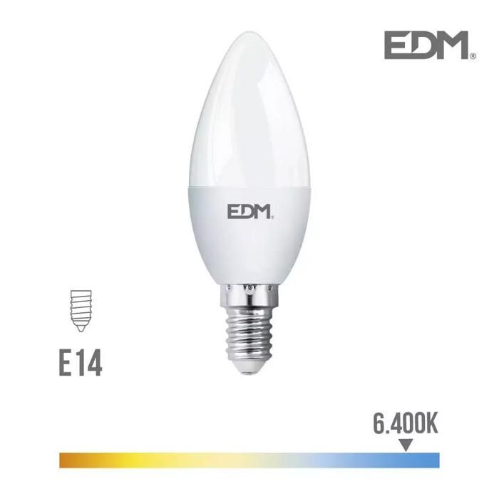Bombilla vela LED e14 5 w 400 lm 6400 k luz fria ø3,5 x 10