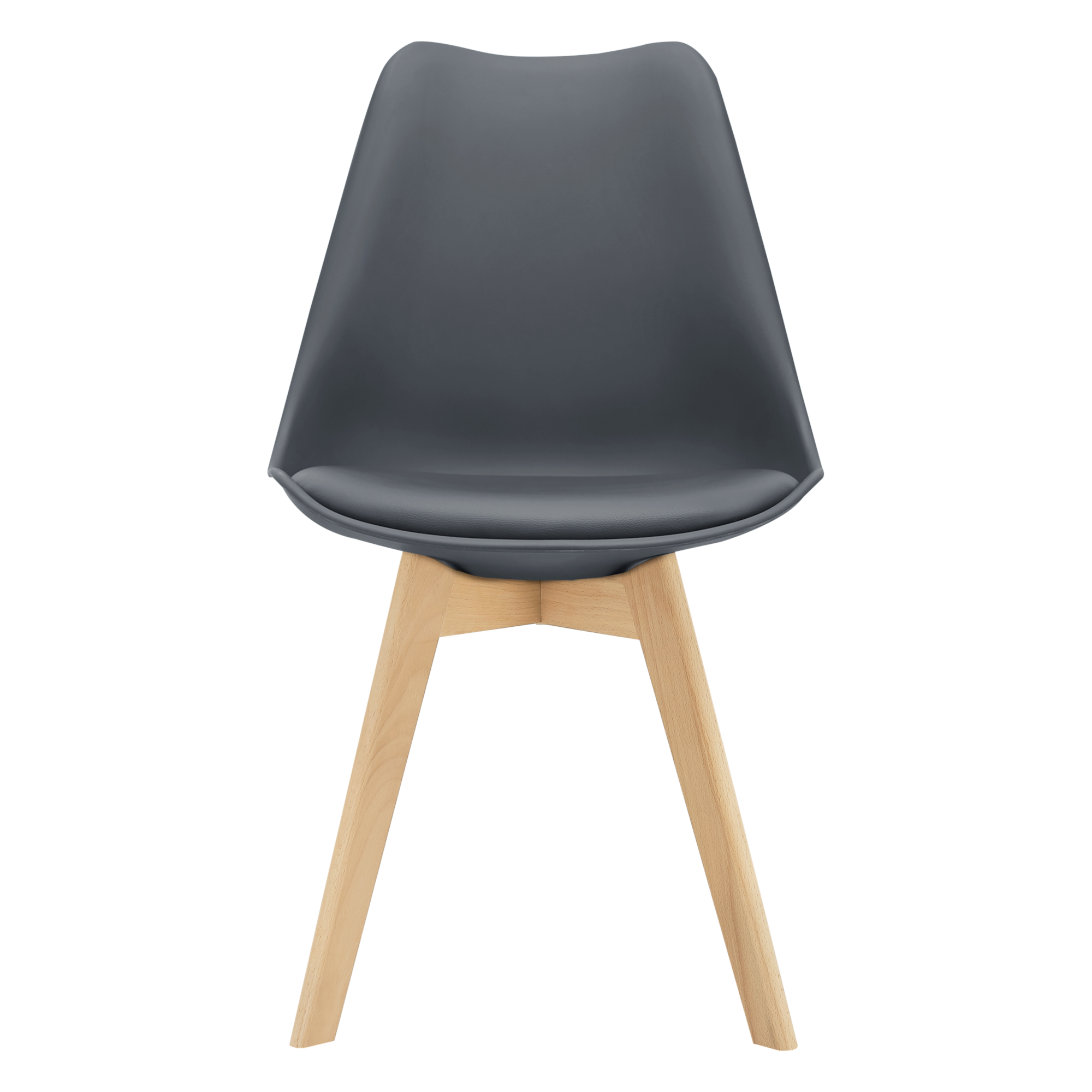 Juego de 4 sillas de comedor fläten 82x49x54cm polipiel - gris [en.casa]