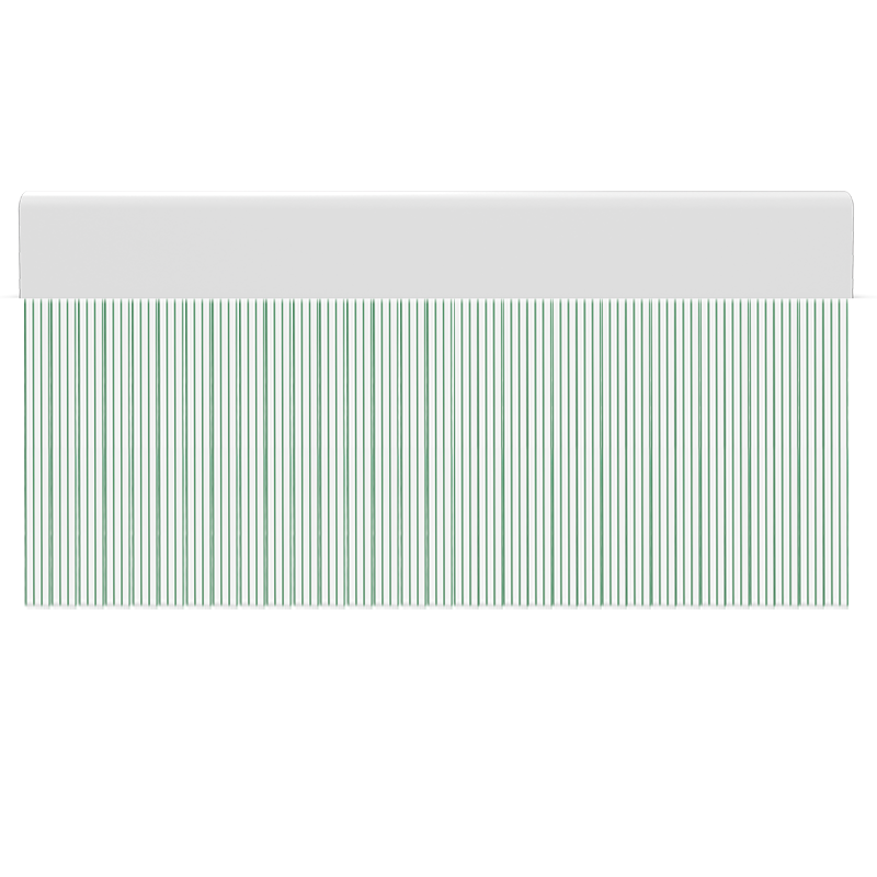 Cortina para puertas de PVC stripe transparente con verde / 90 x 210