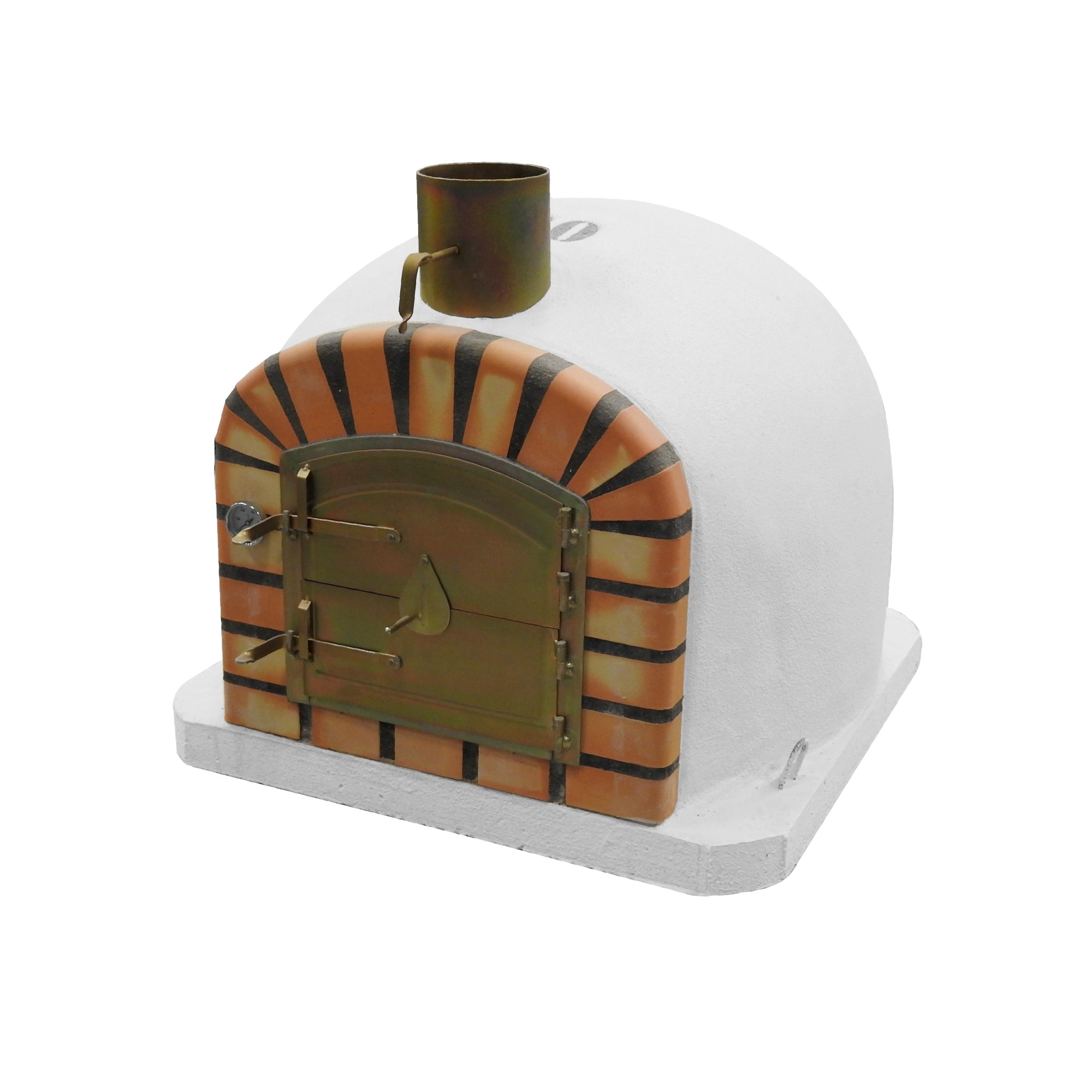Horno de leña exterior de obra vulcano blanco - 80x80x63 - sin aislamiento