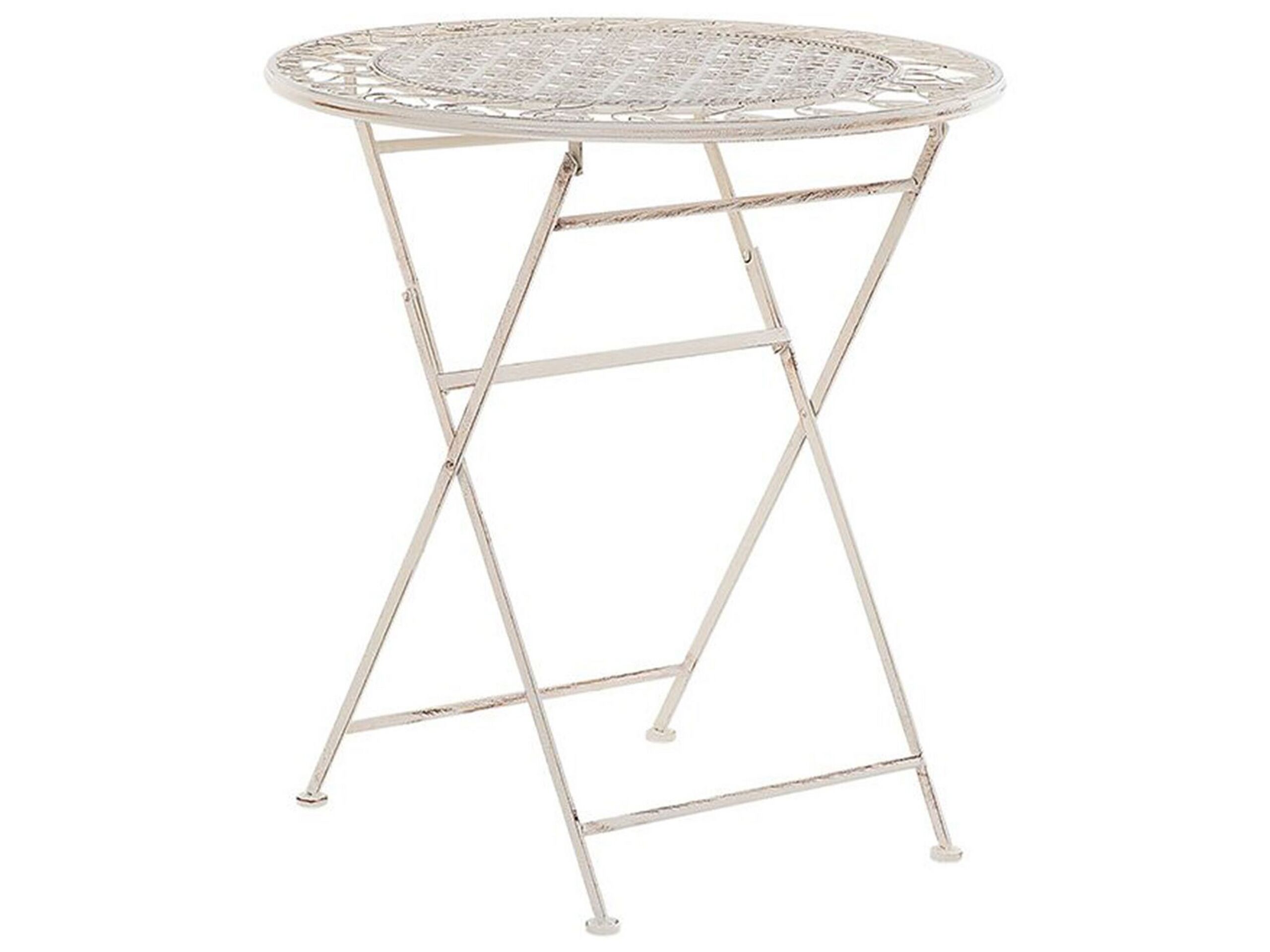 Mesa de balcón trieste 70 cm 70 cm metal beige claro