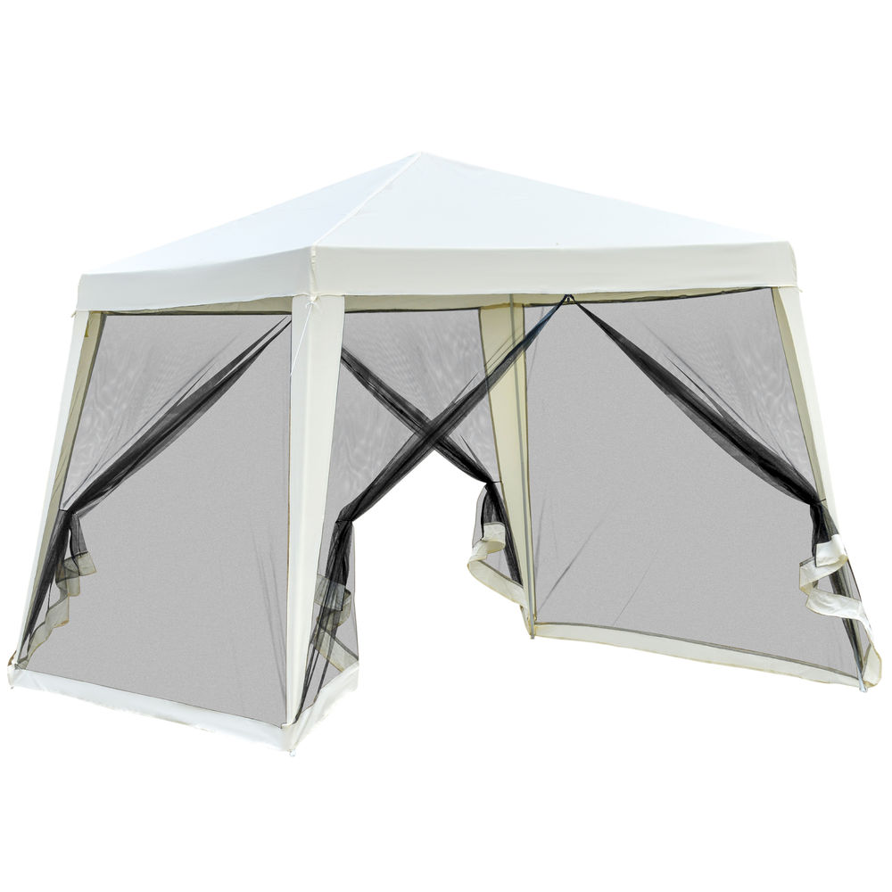 Carpa de jardín 300x300x245 cm metal, poliéster color beige Outsunny