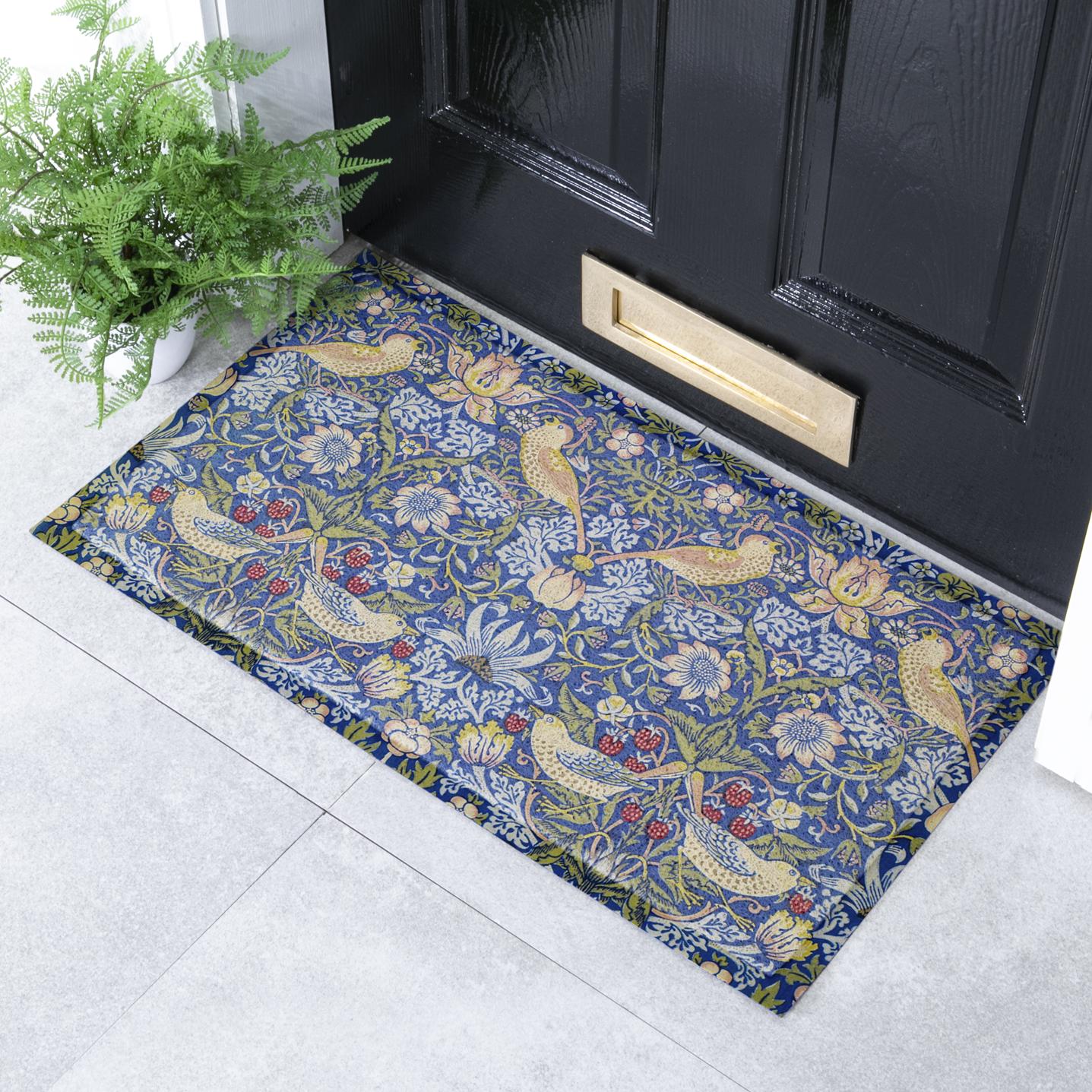 Felpudo de exterior William Morris 'strawberry thief' (90 x 60 cm)
