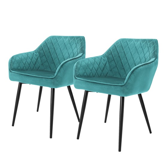 Sillas de comedor turquesa con respaldo y apoyabrazos metal ml-design