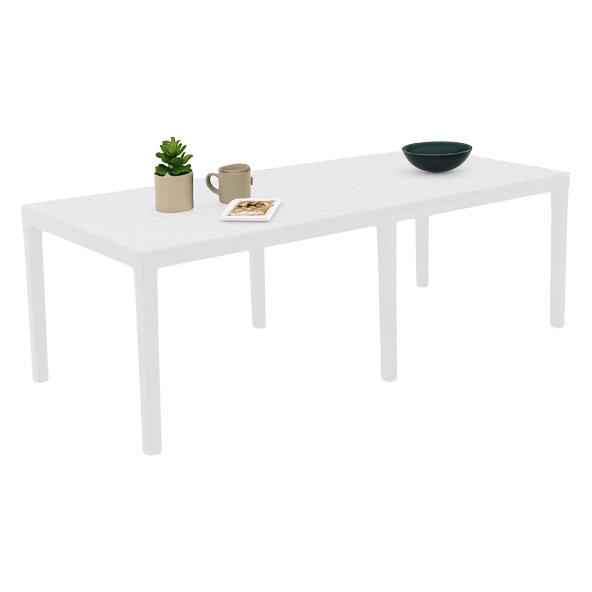 Mesa exterior arabesch, extensión central, blanco