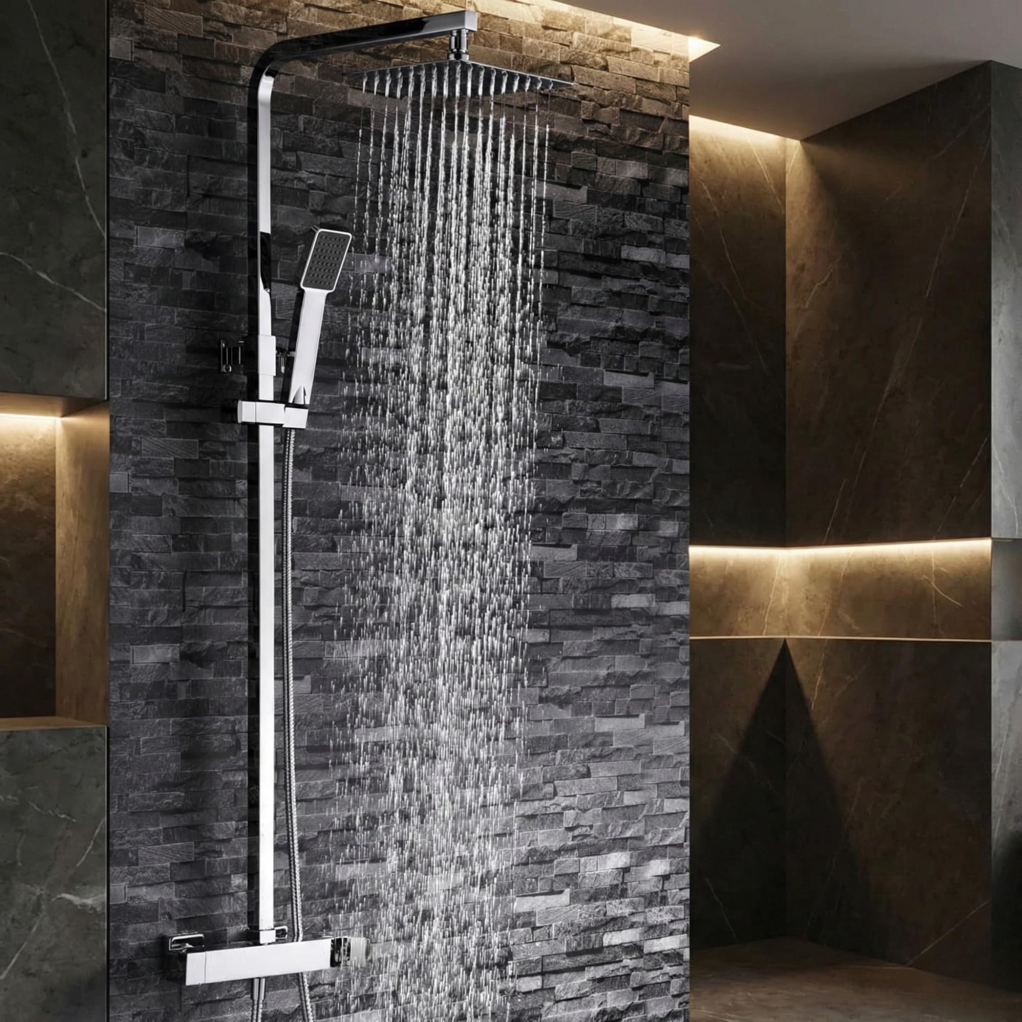 Imex - columna ducha monomando con grifo cromado serie fiyi