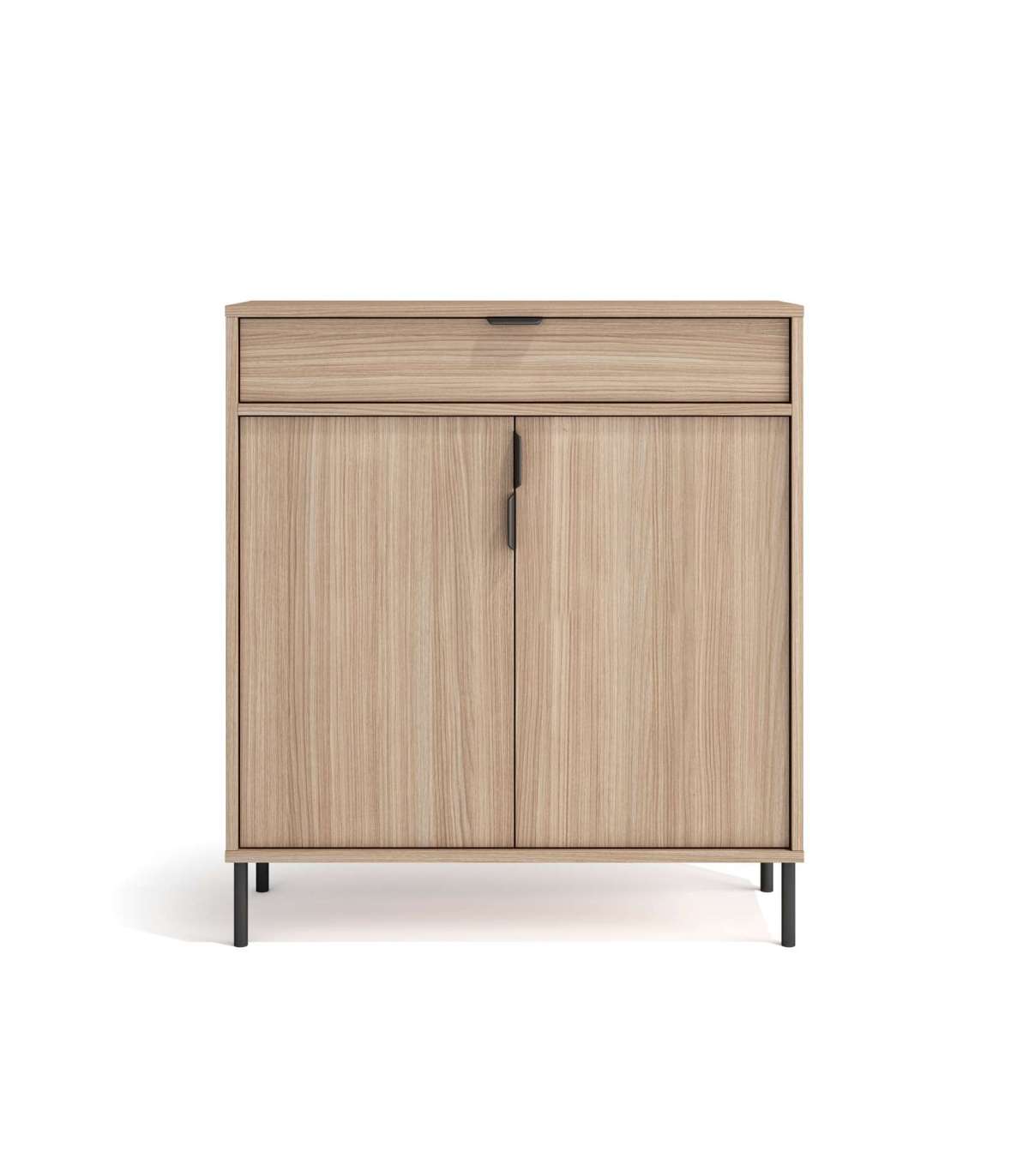 Mueble auxiliar y zapatero con 2 puertas y 1 cajón funcional