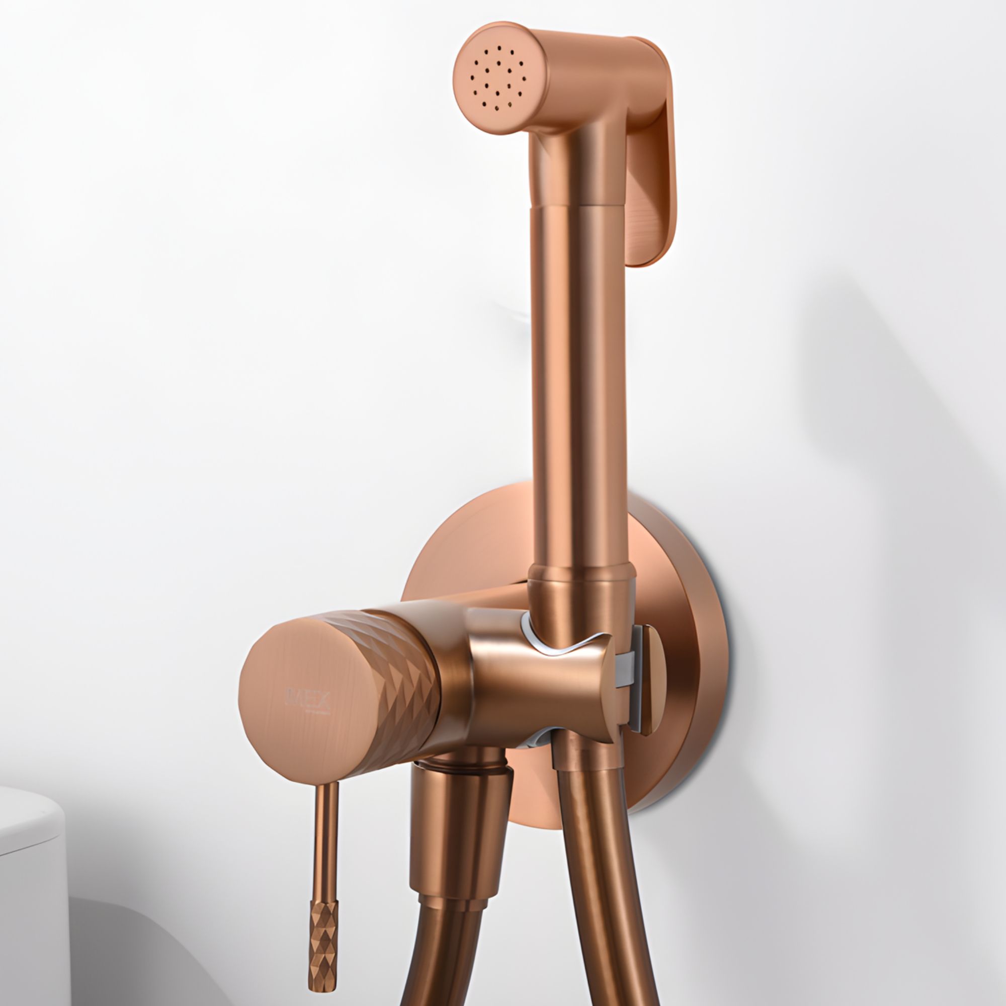 Imex - grifo bidé empotrado wc oro rosa serie génova