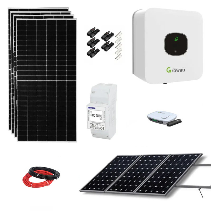 Kit solar fotovoltaico con batería 10 paneles 5000w 27,50kwh Growatt