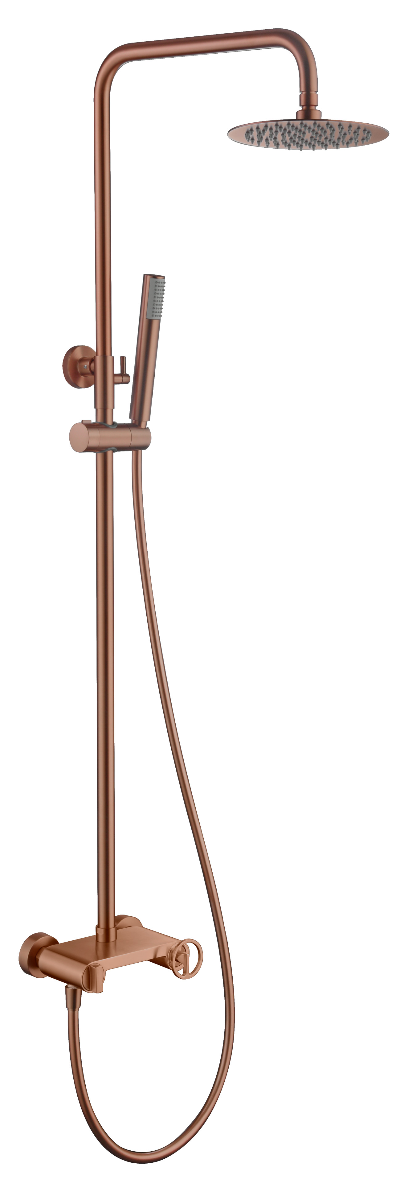 Columna de ducha extensible, termostatico oro rosa cepillado