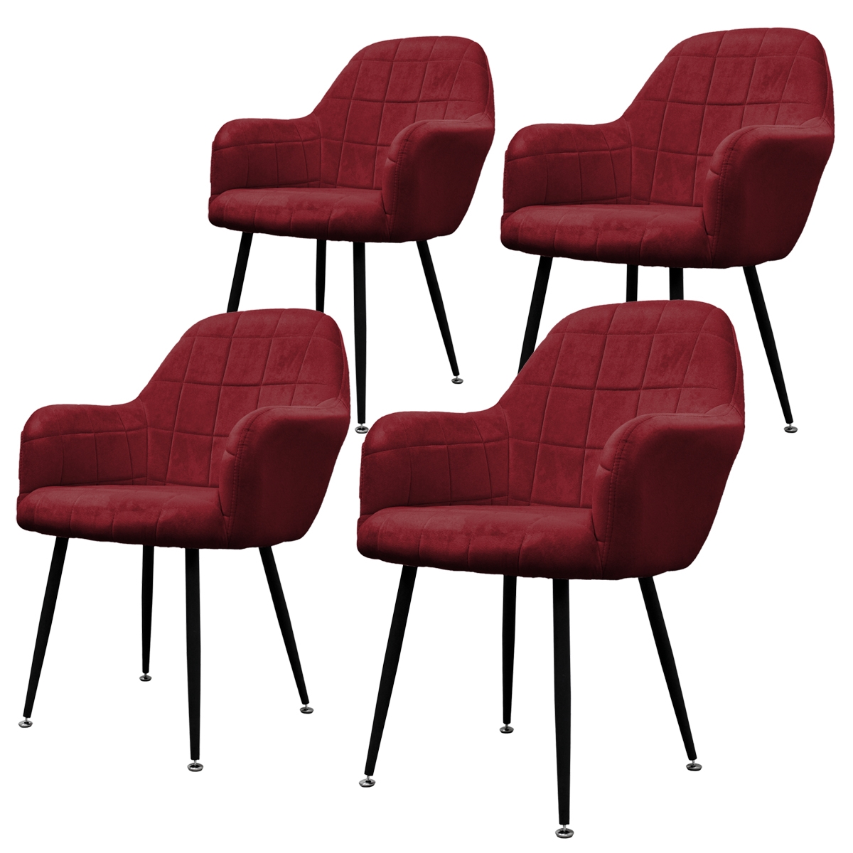Juego de 4 sillas de comedor con respaldo ecd germany