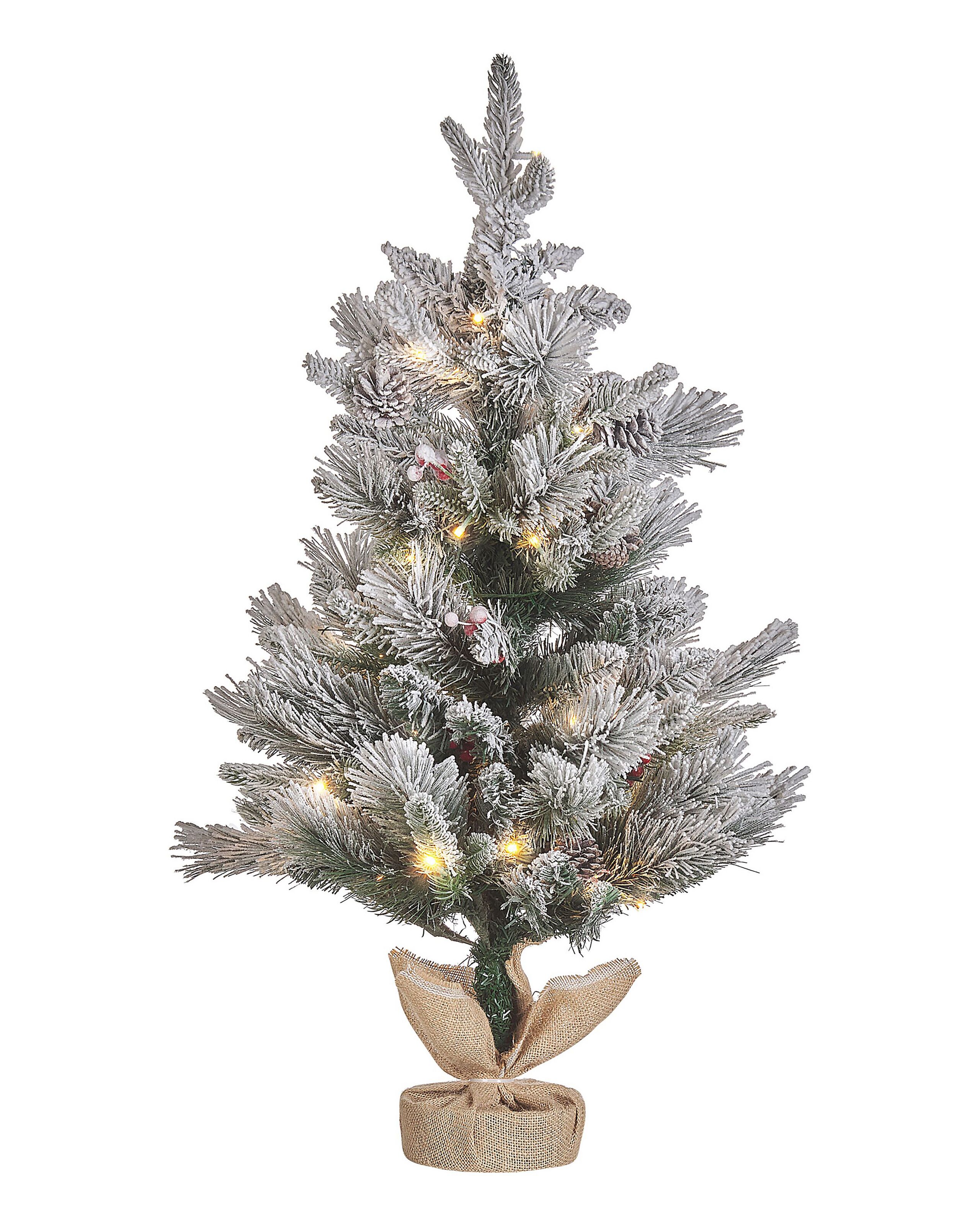 Árbol de navidad nevado LED maligne 90 cm blanco