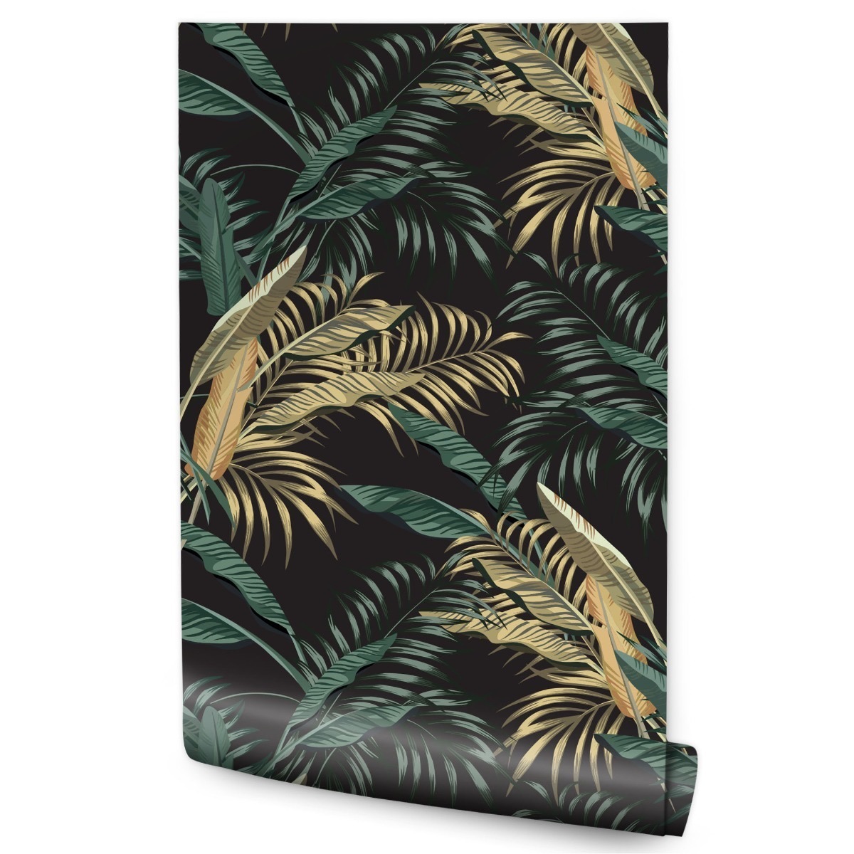 Papel Pintado Para Dormitorio Con Hojas De Plátano Tropicales 53cm x 10m