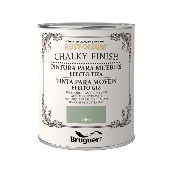 Rust-oleum bruguer chalky finish pintura muebles oliva 750ml
