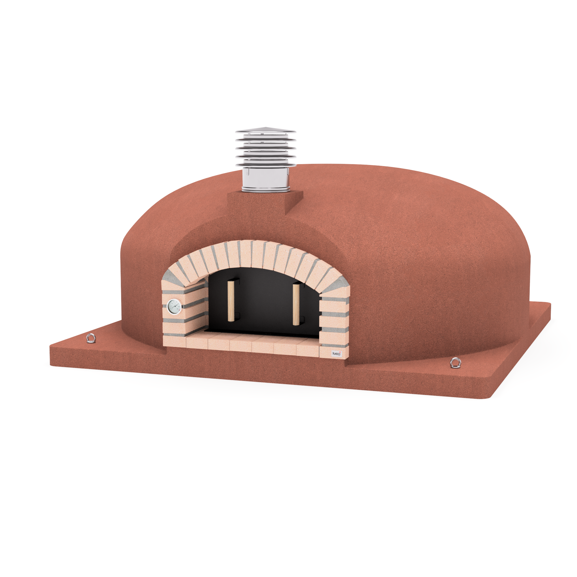 Horno de leña exterior de obra modelo olympus mons burdeos - 200x200x95cm