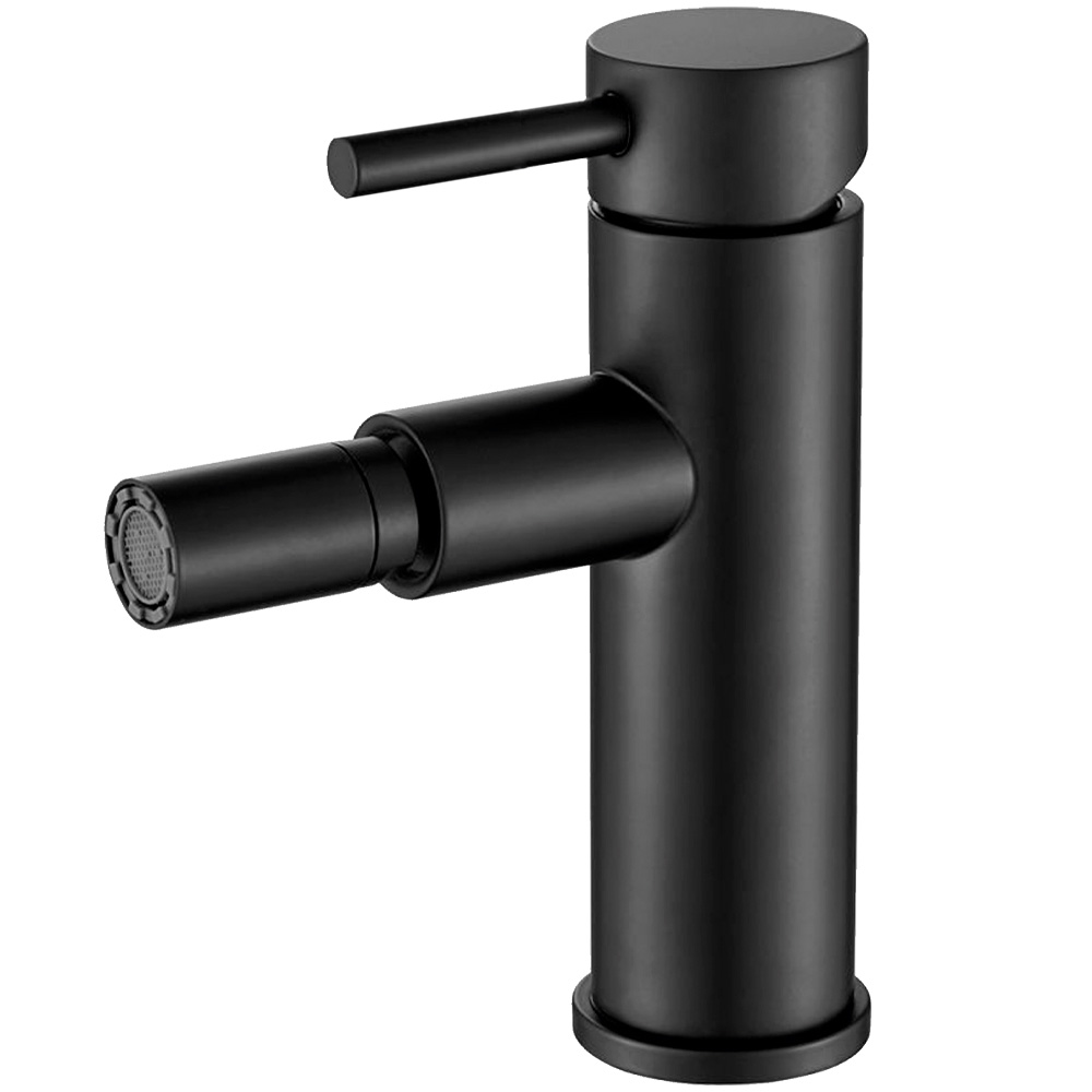 Valaz grifo de bidet monomando redondo caño recto negro mate