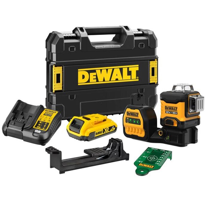 Nivel láser multiligne 3x360 xr 12v/18v 2ah tstak - Dewalt - dce089d1g18-qw