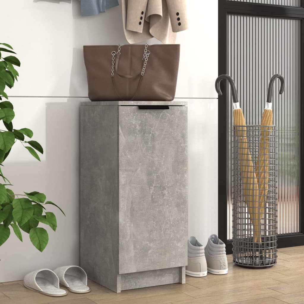 Mueble zapatero madera contrachapada gris hormigón 30x35x70 cm