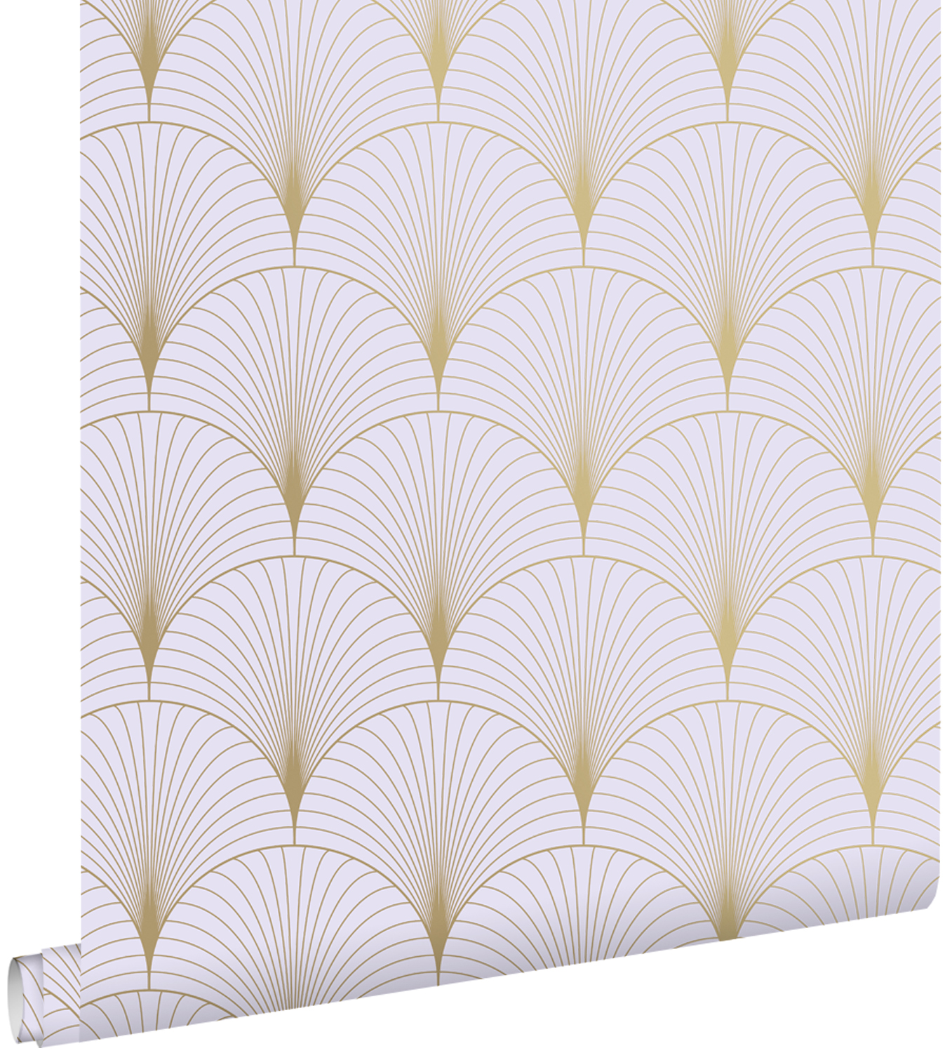 Estahome papel pintado arte deco morado lila y oro 53 cm x 10.05 m