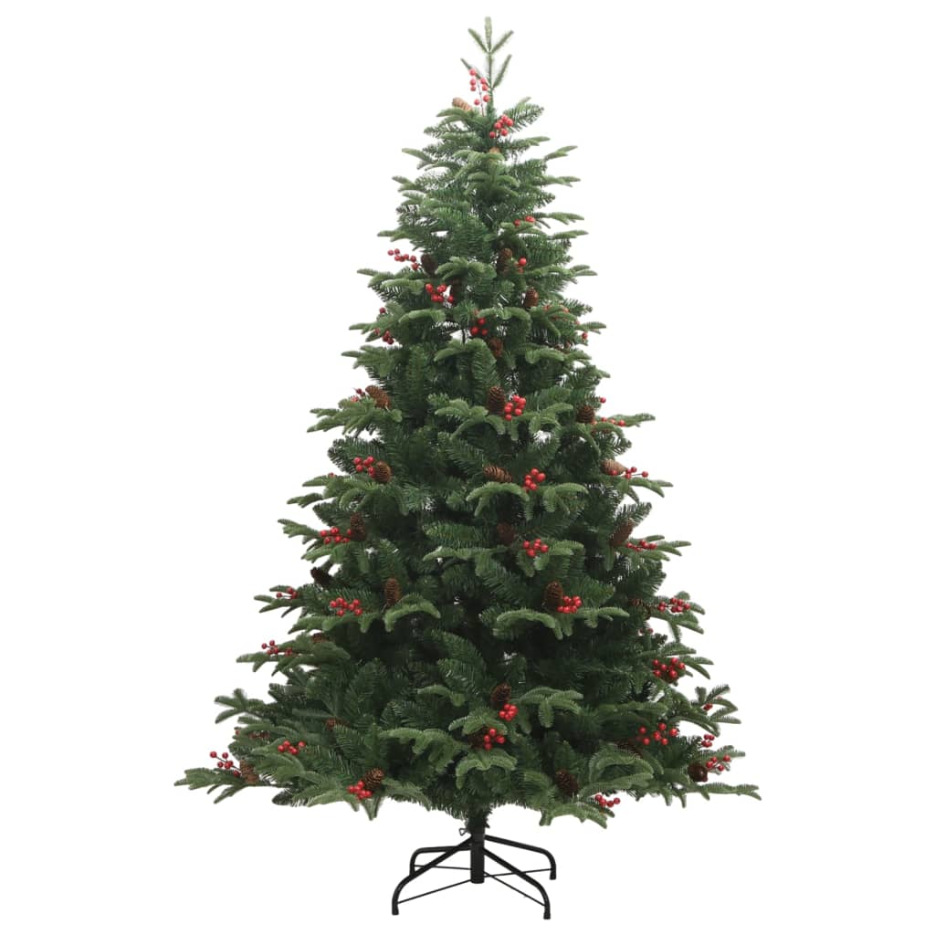 Árbol de navidad artificial con piñas y bayas 210 cm es2909
