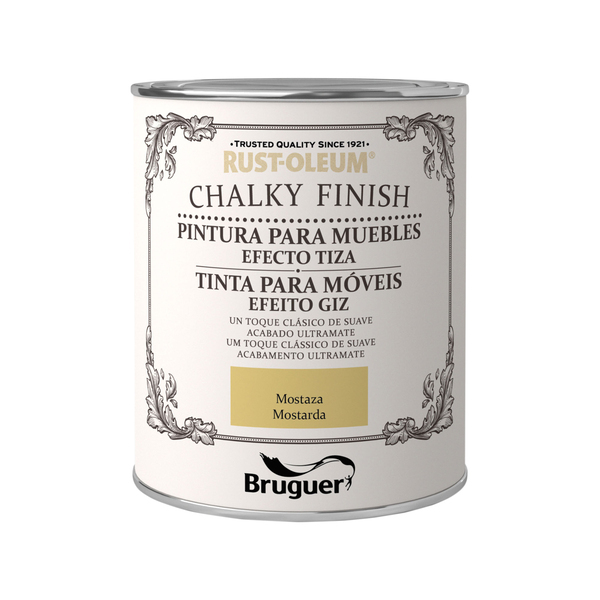 Rust-oleum bruguer chalky finish pintura mueb mostaza 750ml