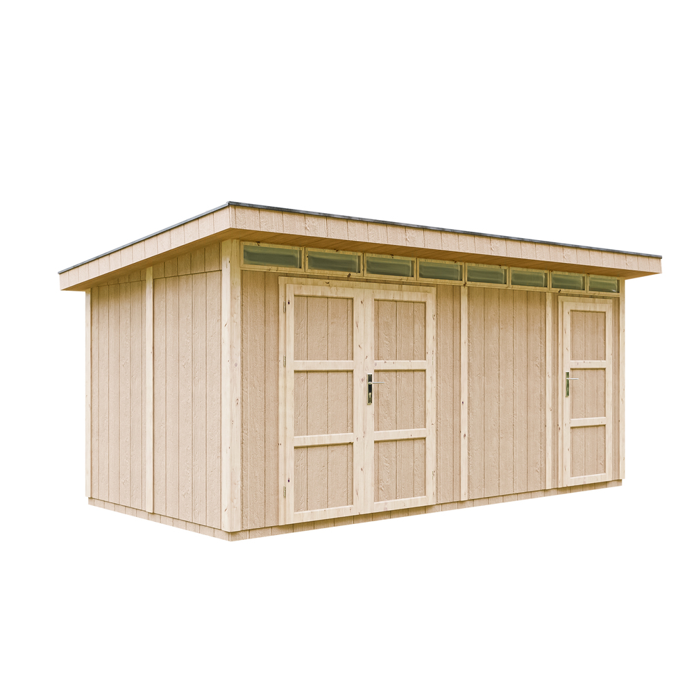 Caseta de jardín Timbela m905c, 8,52 + 2,95 m², premium, 530×279 cm
