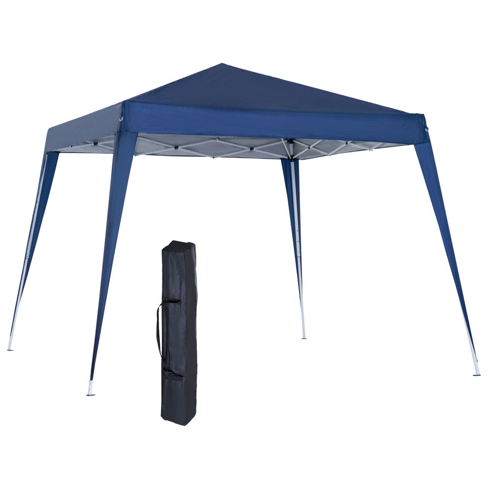 Carpa plegable 240x240x250 cm tela oxford, acero color azul Outsunny