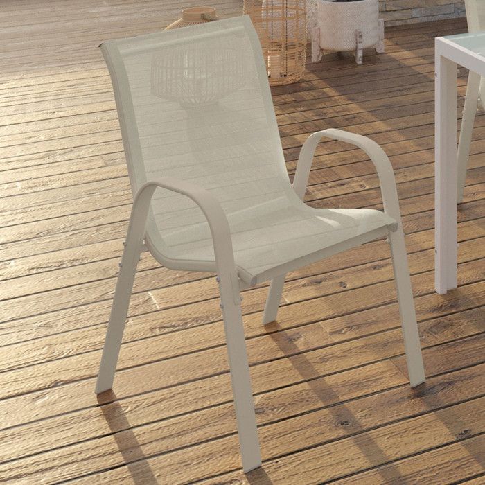 Sillas de jardín apilables - lote de 6 - beige
