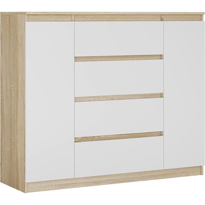 Cómoda demi 2d4s - sonoma/blanco - 120x39 cm