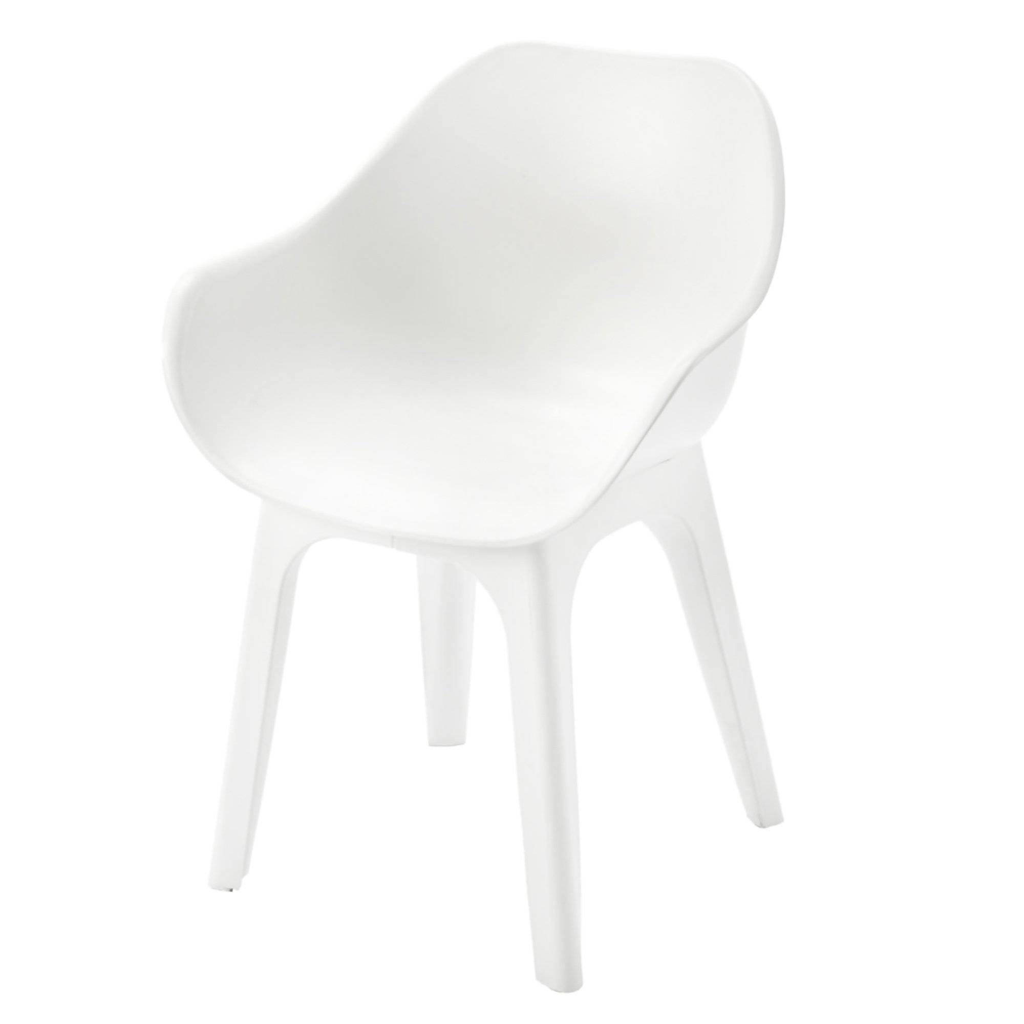 Silla de exterior wesconnett, acabado liso, plástico blanco