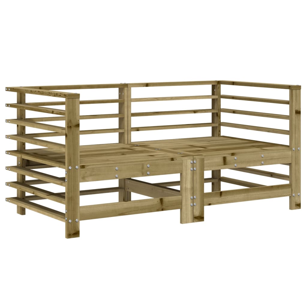 vidaXL sofás de esquina de jardín 2 uds madera maciza impregnada