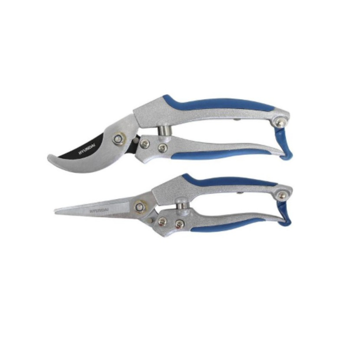 Set 2 tijeras podadoras hyundai hy-58031 de aluminio para flores