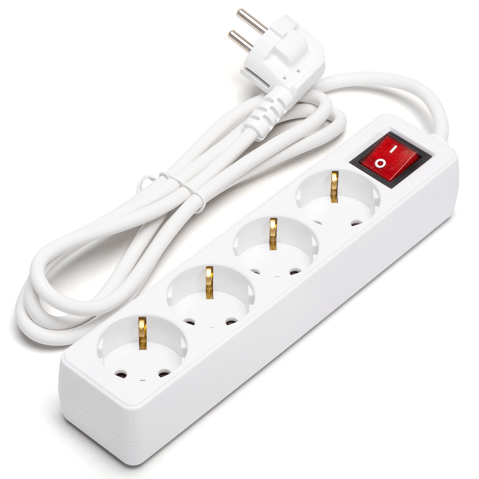 Aigostar - regleta con 4 enchufes y 1'5 metros con interruptor