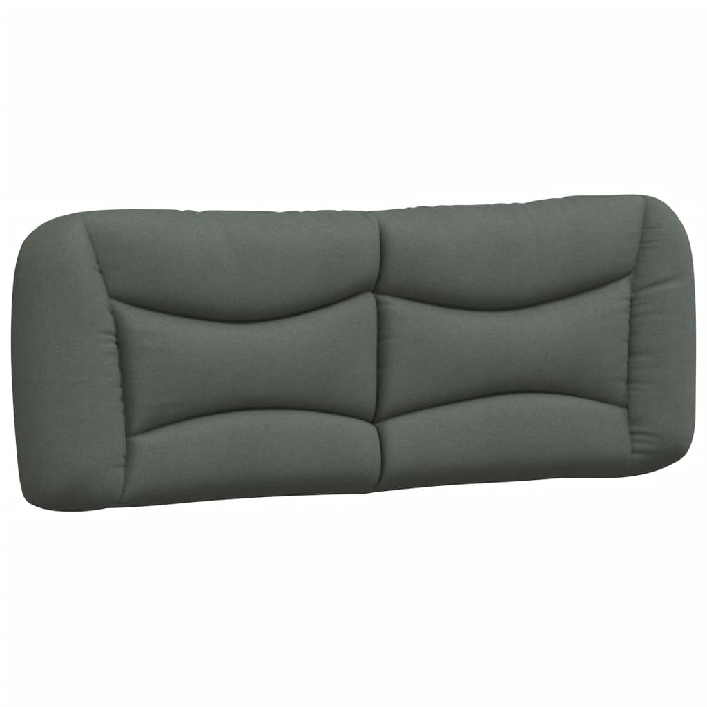 vidaXL cabecero de cama acolchado tela gris oscuro 140 cm