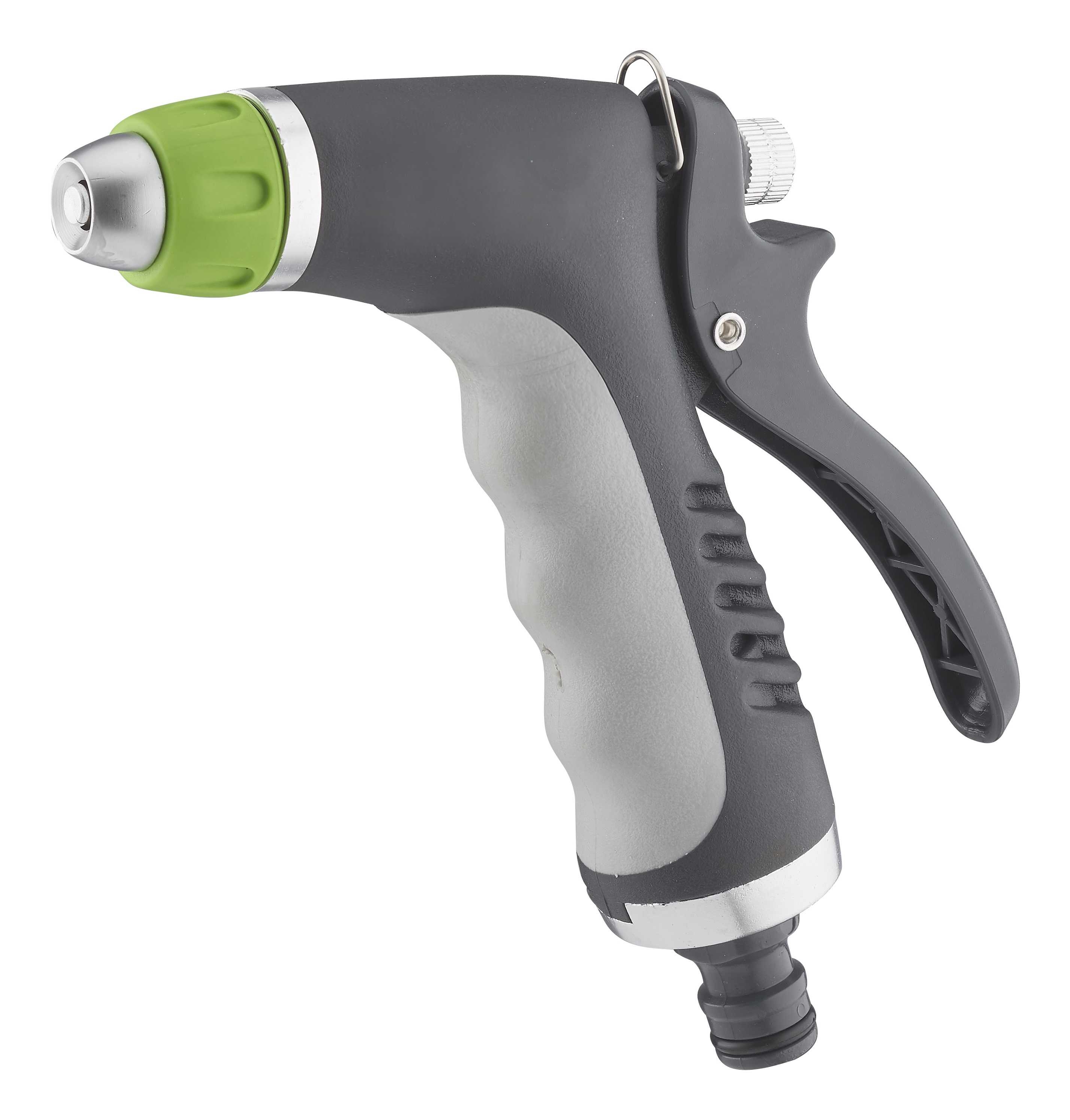Pistola de riego de doble material + recubrimiento con chorro ajustable