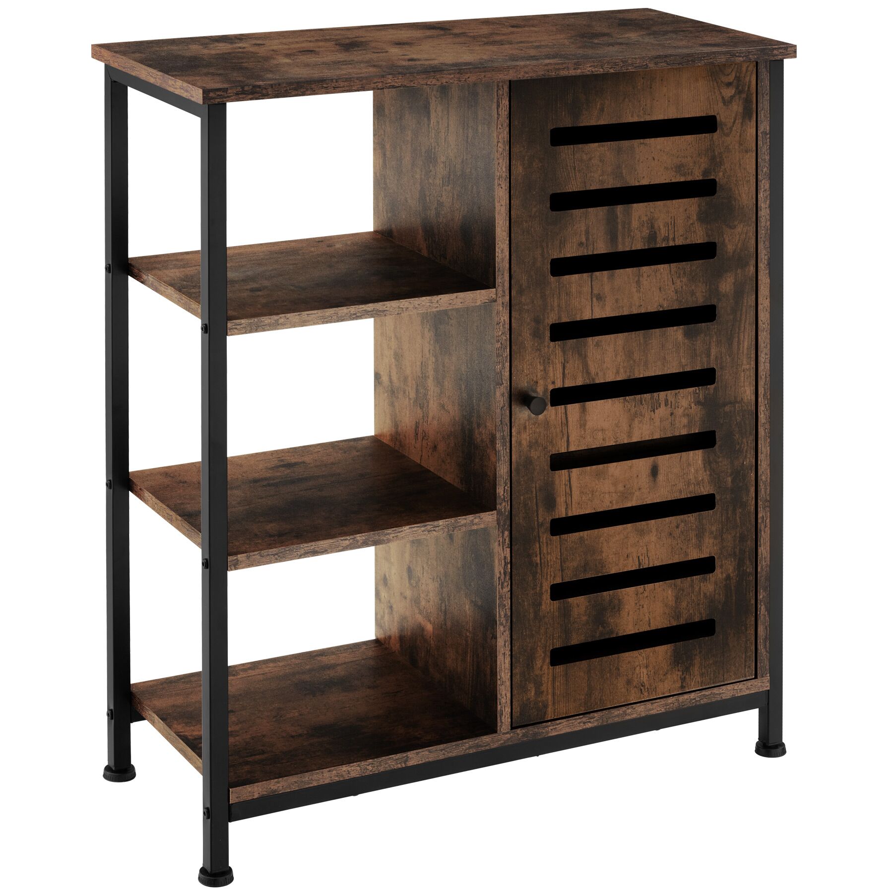 Aparador industrial, bisagra lado derecho, 71x32x82 cm madera oscura