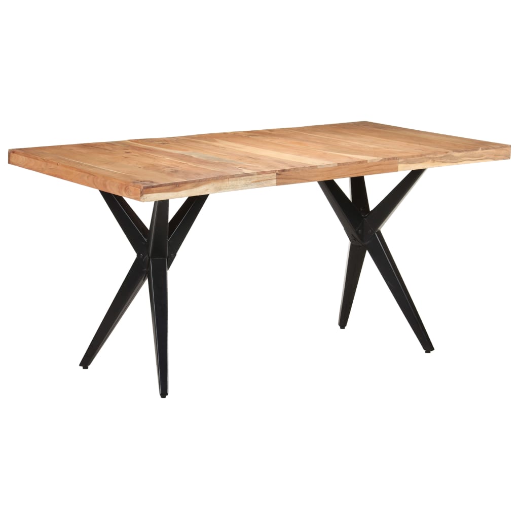 Mesa de comedor de madera maciza de acacia 160x80x76 cm oif646385