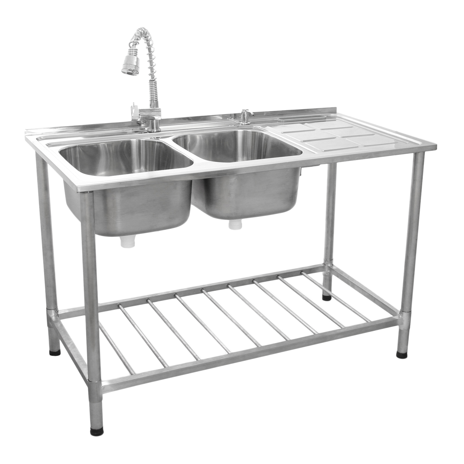 Fregadero comercial doble de acero inoxidable
