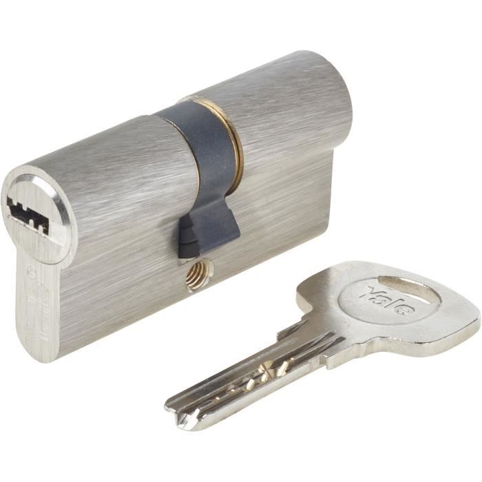 Cilindro de cerradura desmontable yale serie 1000+ 30x30 mm niquelado