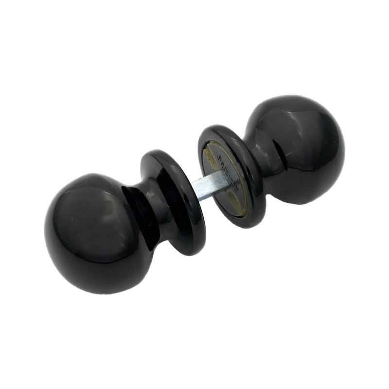 Pomo de puerta, d:50 mm, Lote de 6, aluminio, acabado negro
