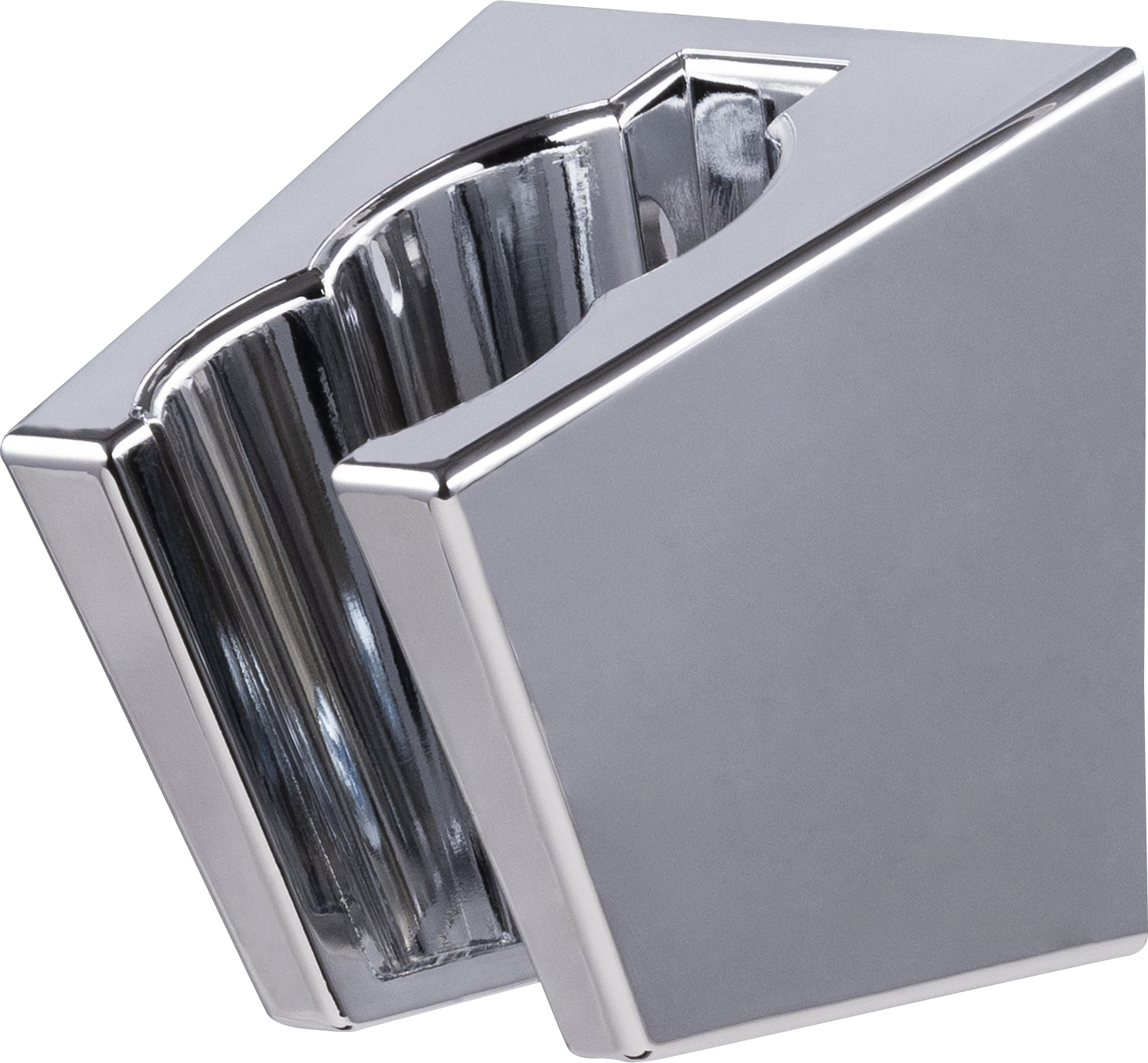 Soporte de pared para cabezal de ducha cromado .