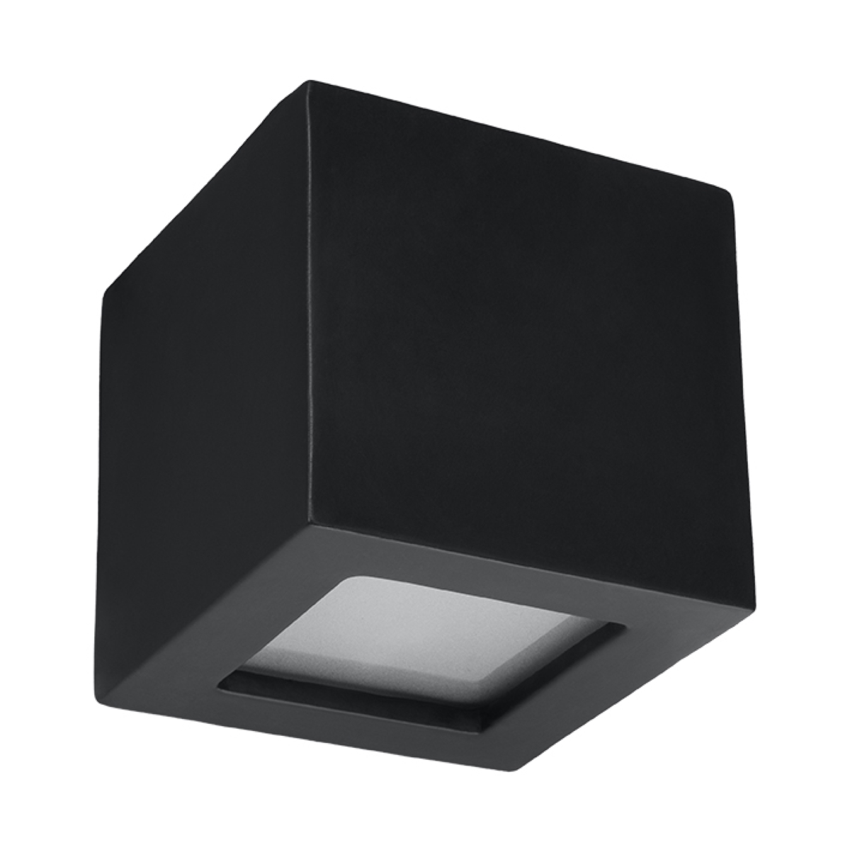 Lámpara de pared leo 1 negro cerámica/vidrio 14x14x14cm