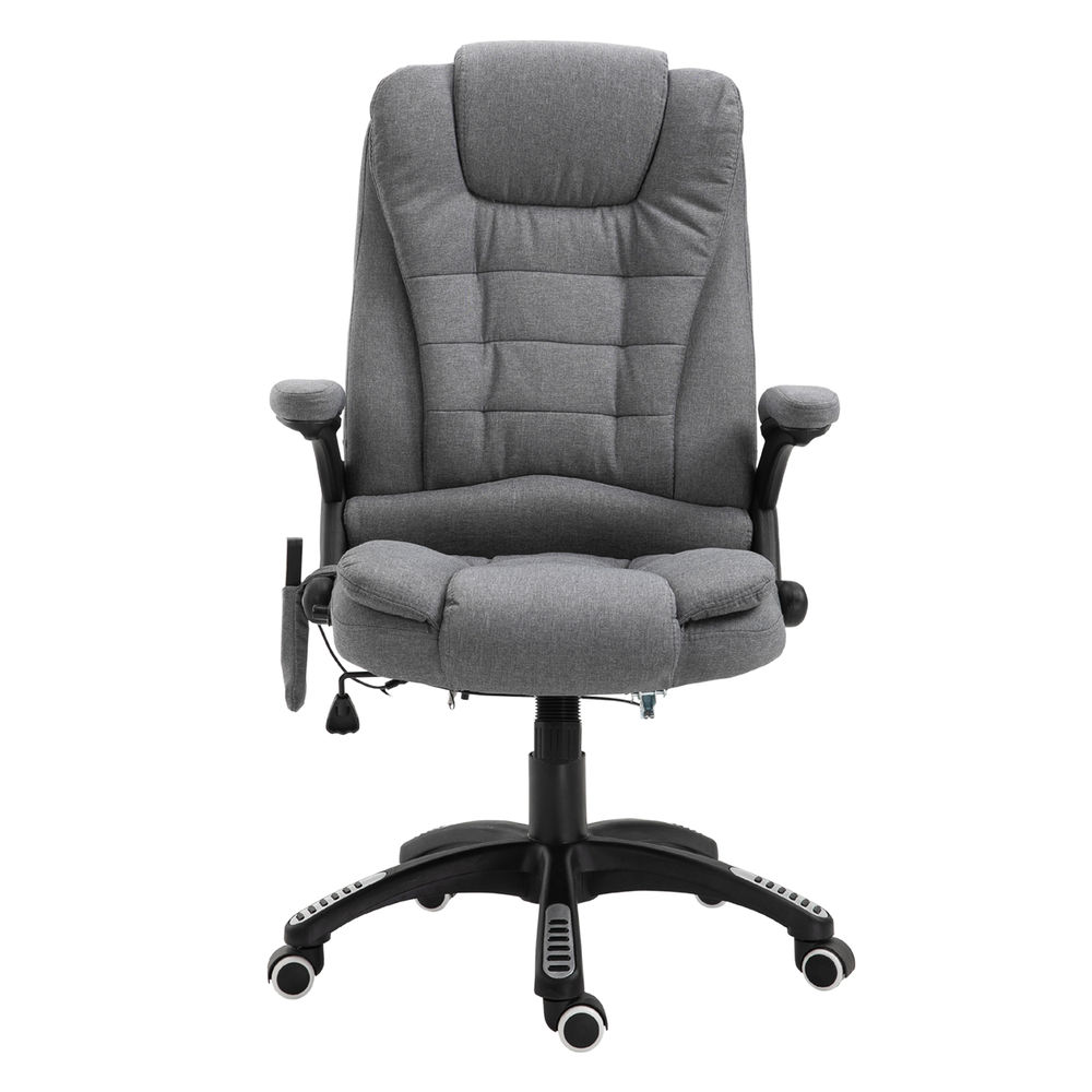 Silla de masaje 68x72x120 cm lino, espuma color gris vinsetto